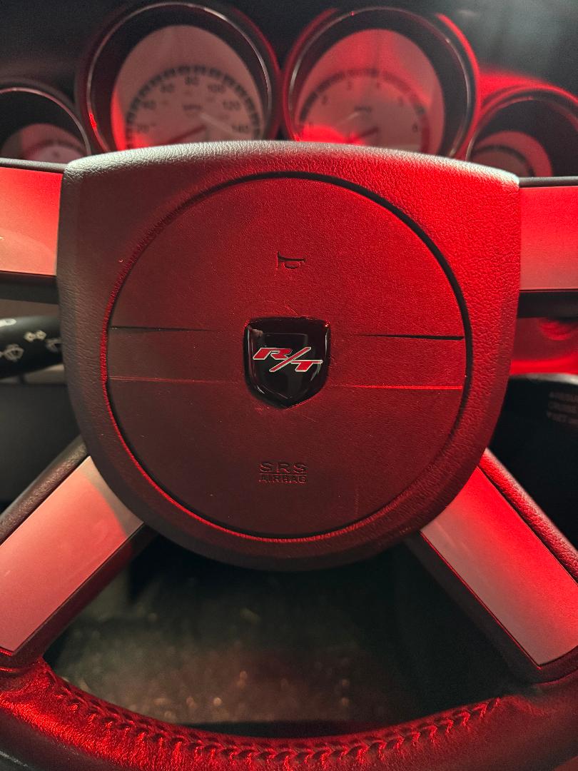 3D Black-Red R/T Steering Wheel Badge 05-10 Dodge Vehicles